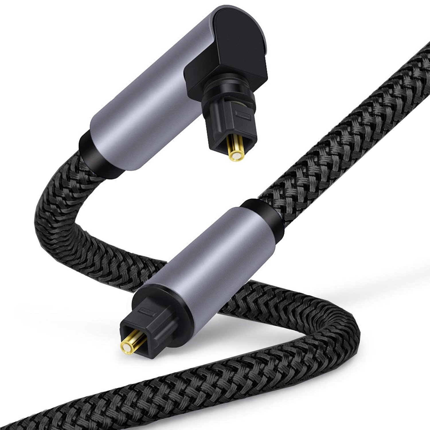 Home Cinema Tv - สายออดิโอดิจิตอลแบบไฮไฟ90องศา Toslink SPDIF สายเคเบิลอะแดปเตอร์โคแอกเซียลสำหรับเครื่องขยายเสียงแถบเสียงบลูเรย์360 PS4