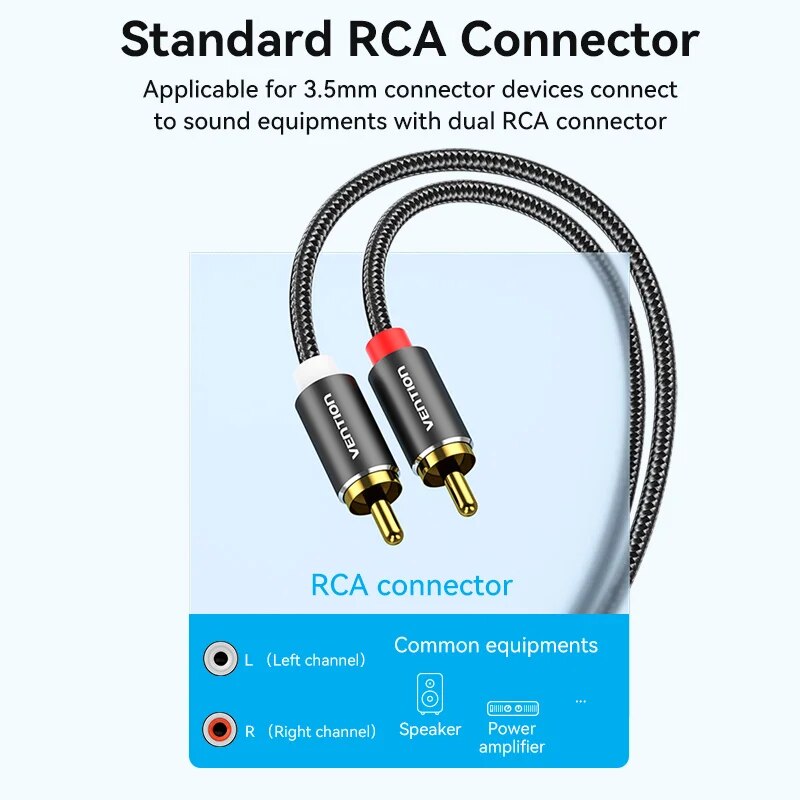 Vention สาย RCA 3.5 มม.ถึง 2RC - Home Cinema Tv บทวิจารณ์และราคา