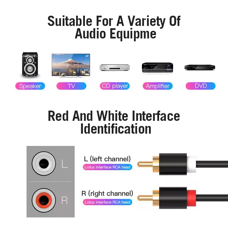 สาย RCA คู่ HIFI สเตอริโอ 2 RC - Home Cinema Tv บทวิจารณ์และราคา