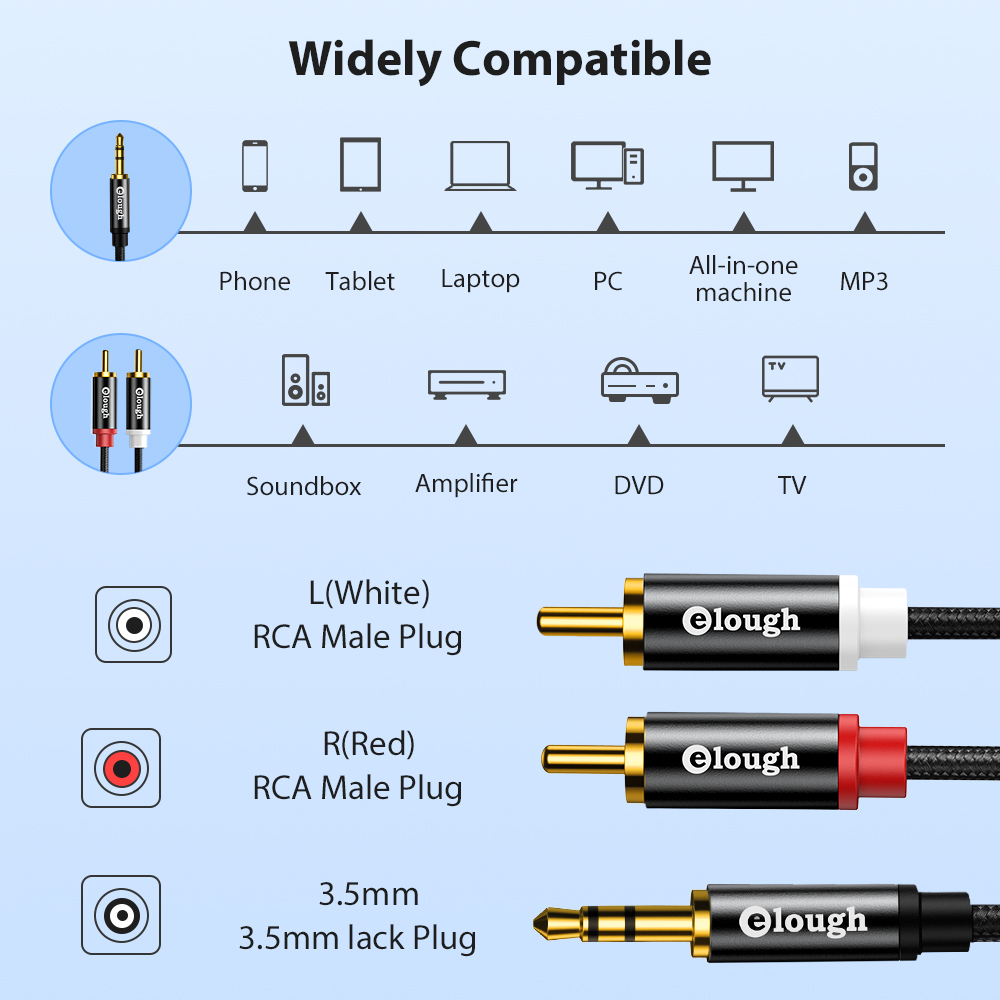 Elough สาย RCA AUX ลำโพง RCA แ - Home Cinema Tv บทวิจารณ์และราคา